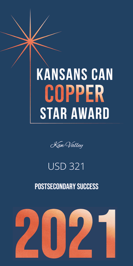 Kansans Can Gold Star Awards Ken Valley USD 321 Postsecondary Success2021