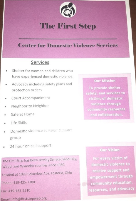 First Step - Center for Domestic Violence Services poster