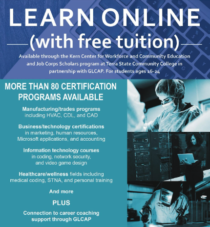 learn online with free tuition poster