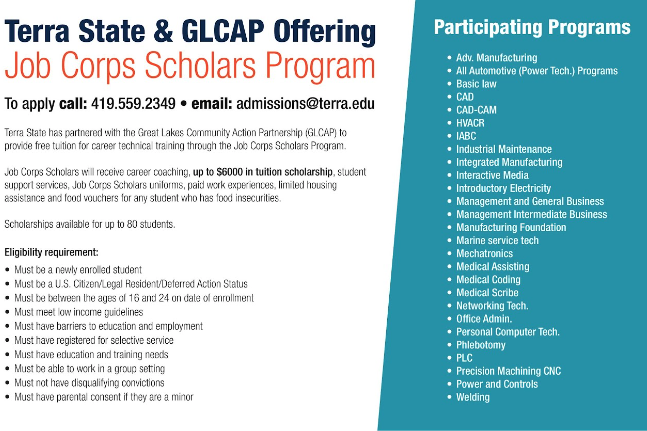Terra & GLCAP - Job Corps Scholars poster