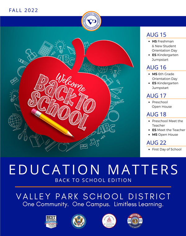 valley park education matters fall '22 edition cover