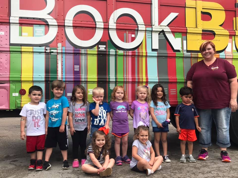 AISD Book Bus with students