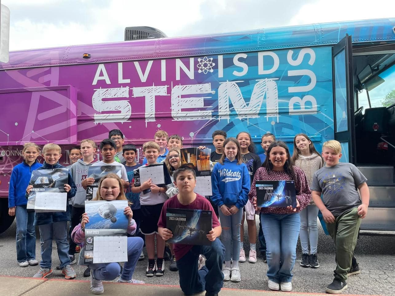 AISD STEM Bus with students