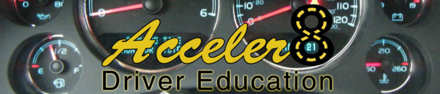 Acceler8 Driver Education header and button