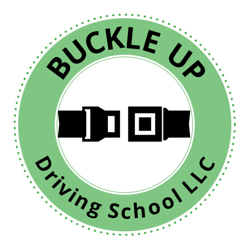 Buckle Up Driving School logo and button