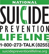 Suicide Prevention Lifeline logo and button