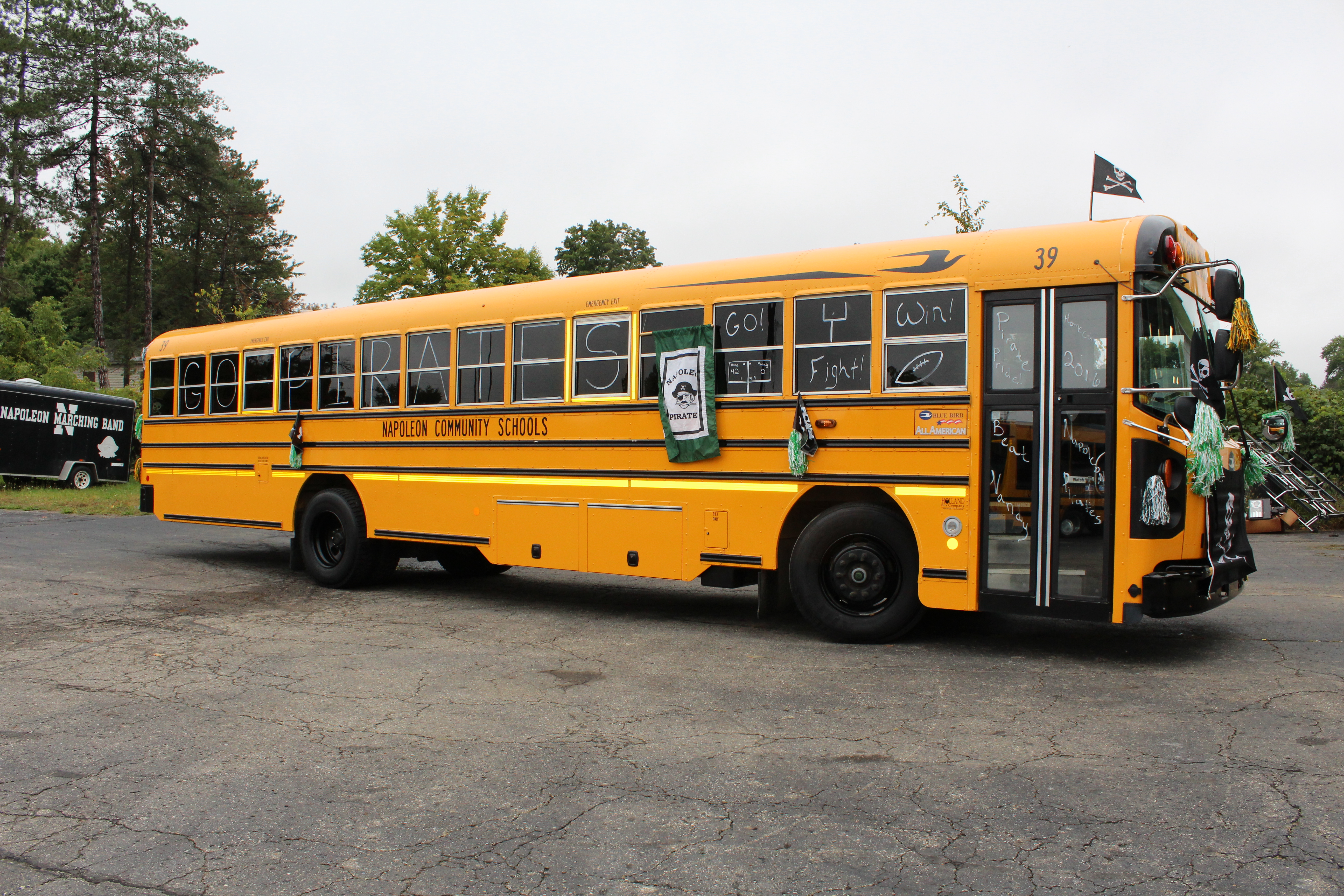 School bus at homecoming 