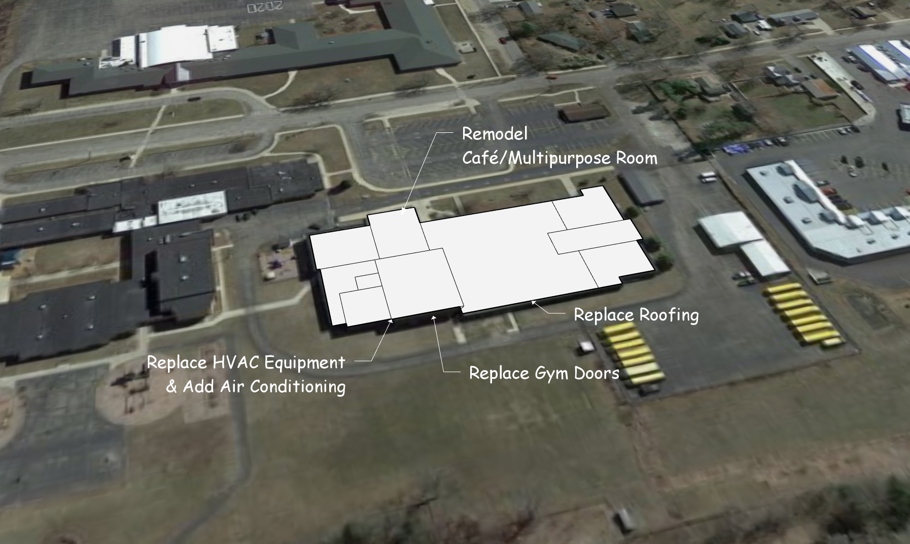 Middle School proposed updates architectural drawing 2023 bond