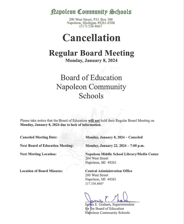 School Board Napoleon Community Schools