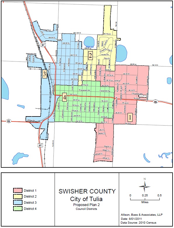 Council Districts City of Tulia Map