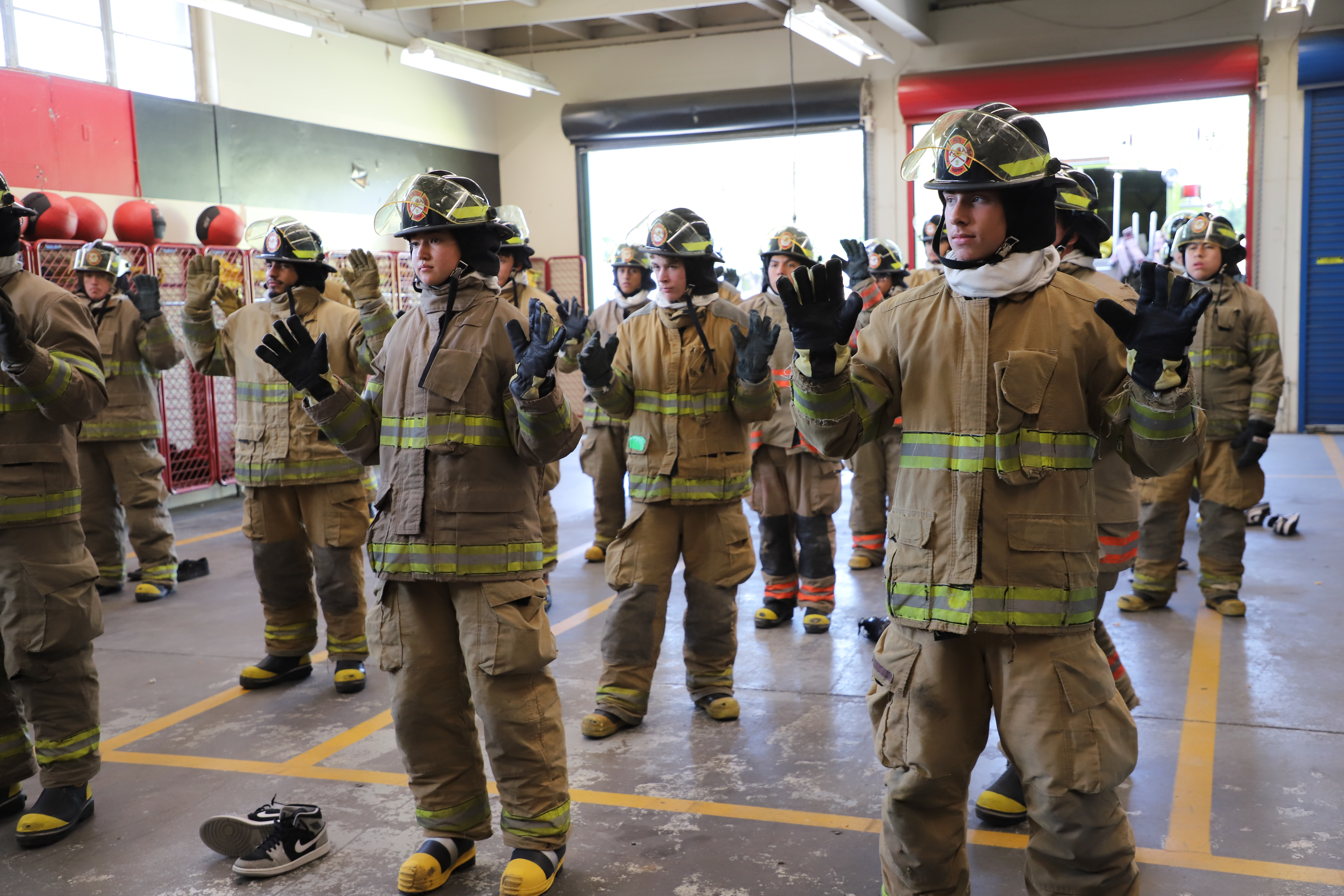 Fire students drills