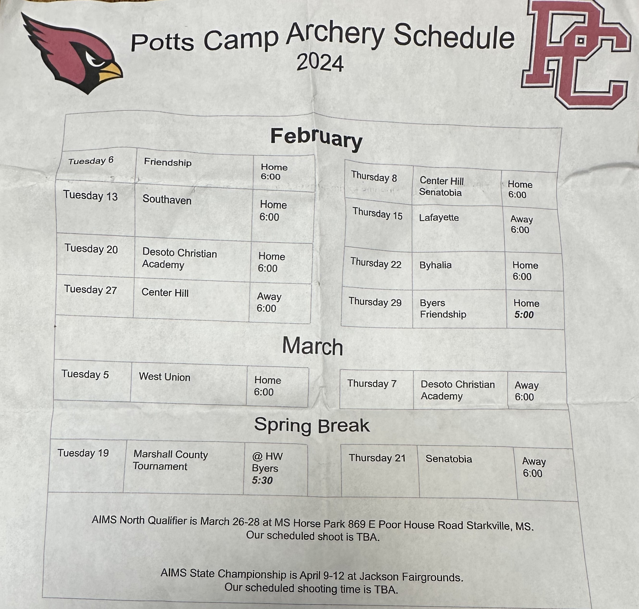 Archery | Potts Camp High/Middle School