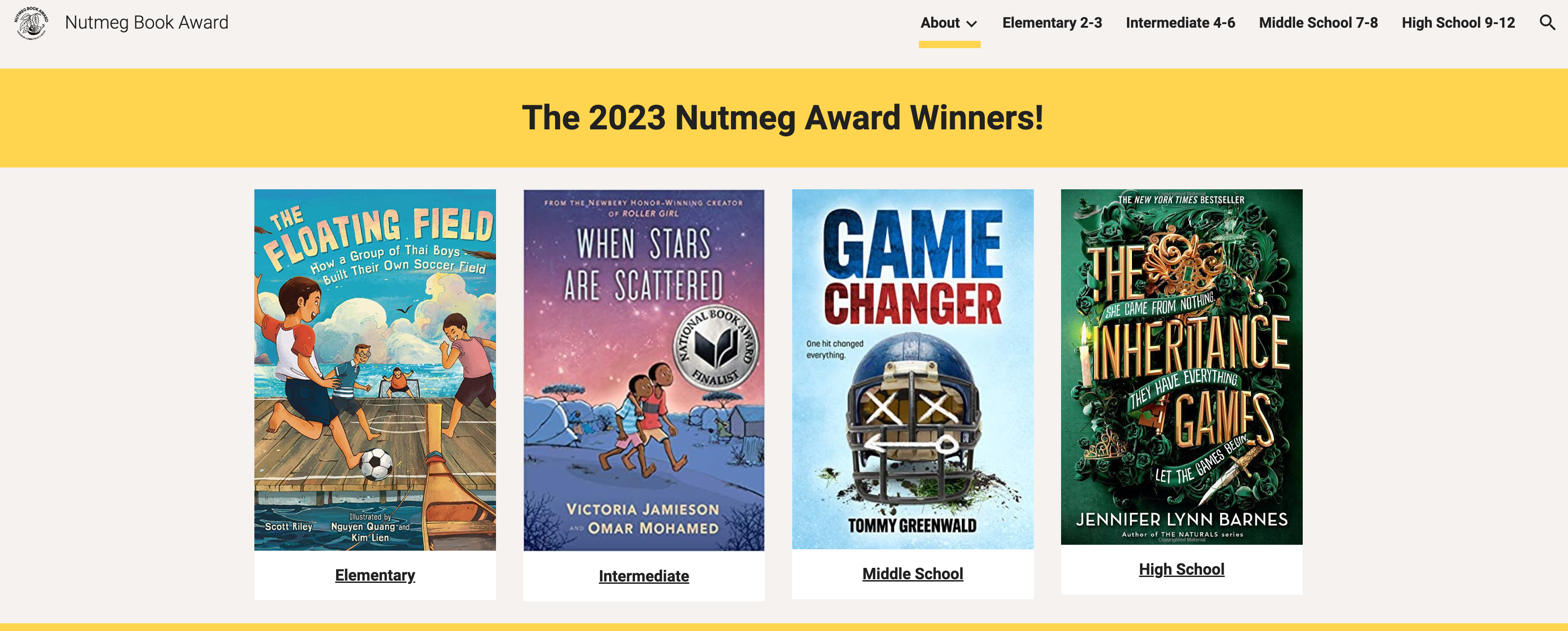 2021 Nutmeg Book Awards and 2022-2023 Nominees