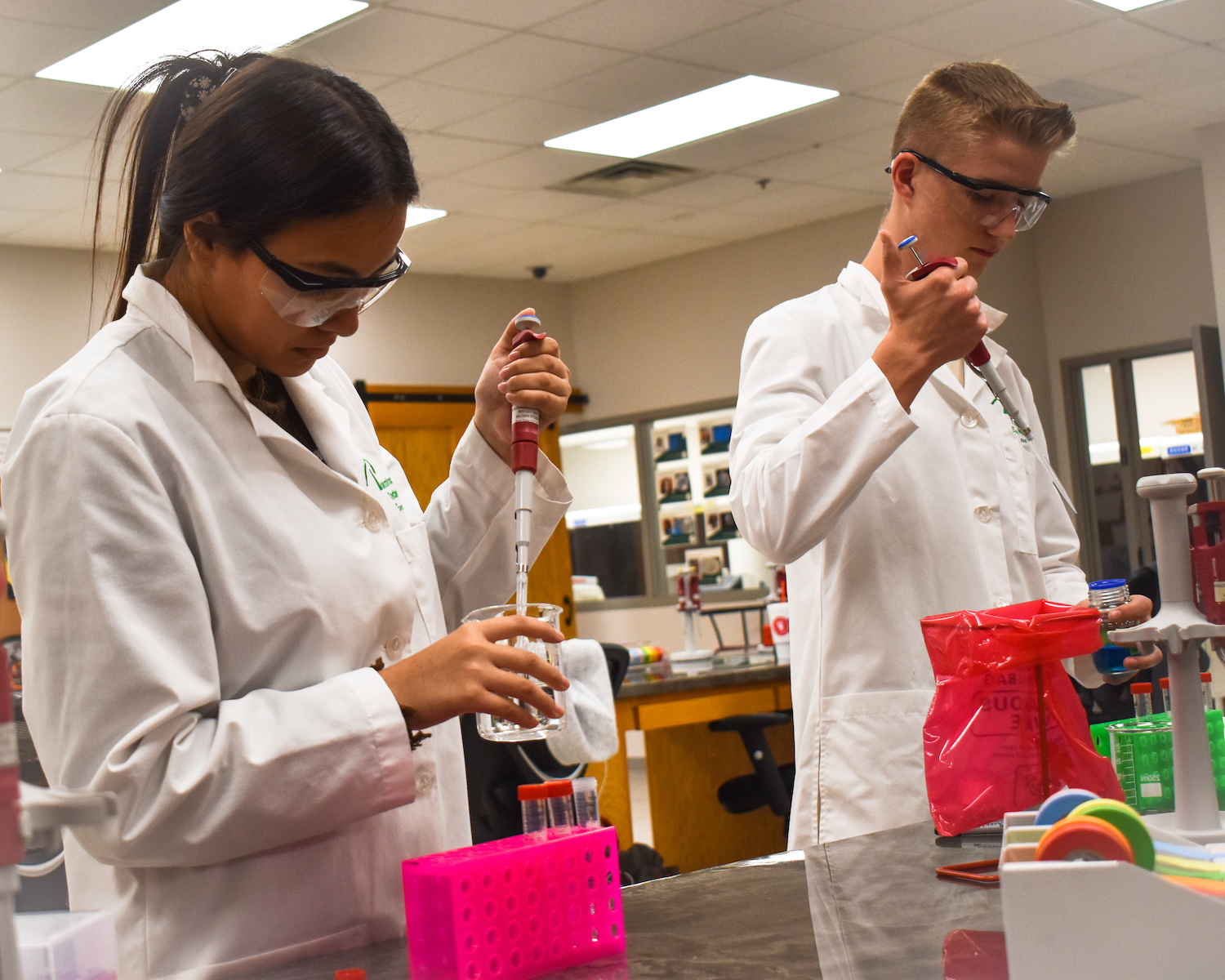 Students working in a lab environment