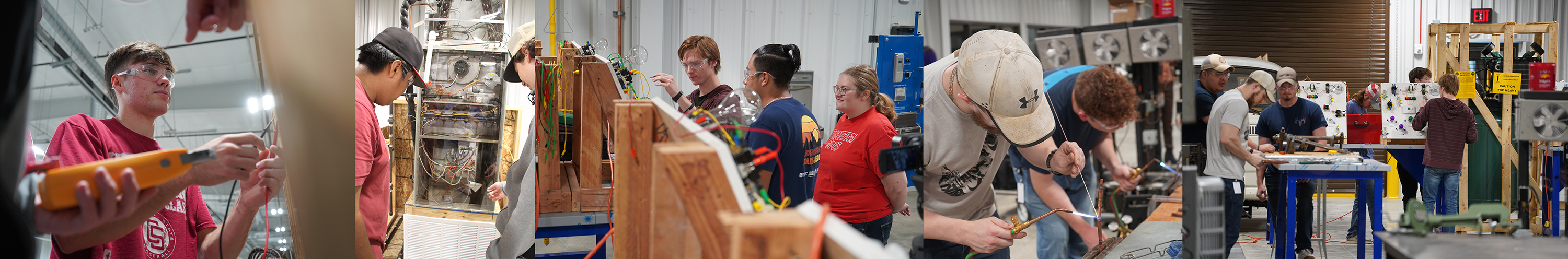 Students soldering hvac tubing