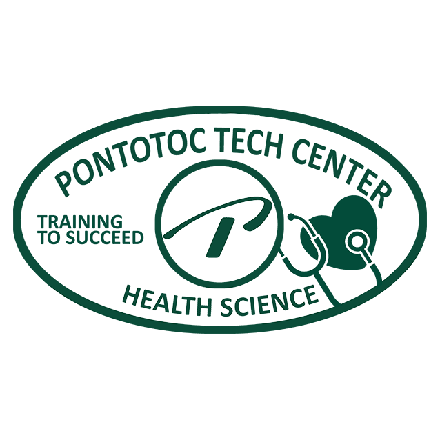 Health science logo with image of stethoscope and heart