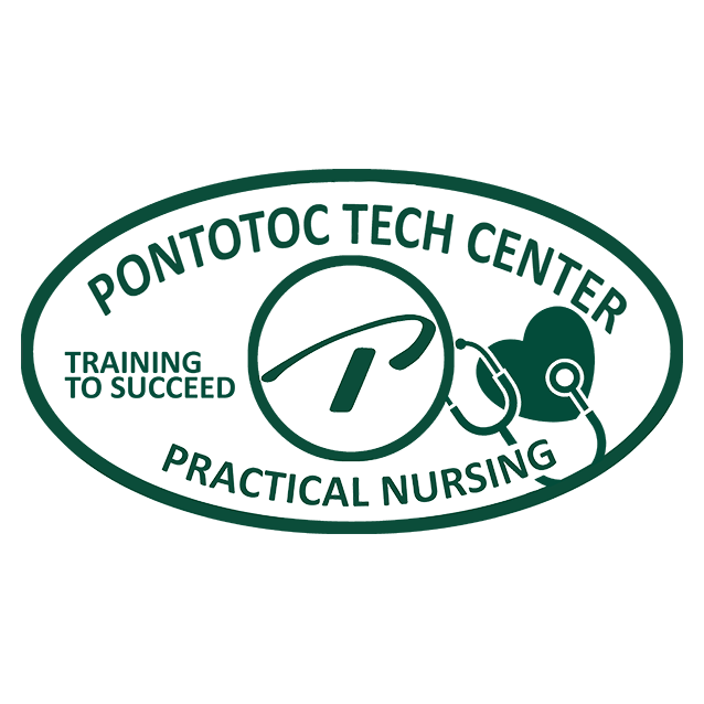 Practical Nursing  logo with image of stethoscope and heart