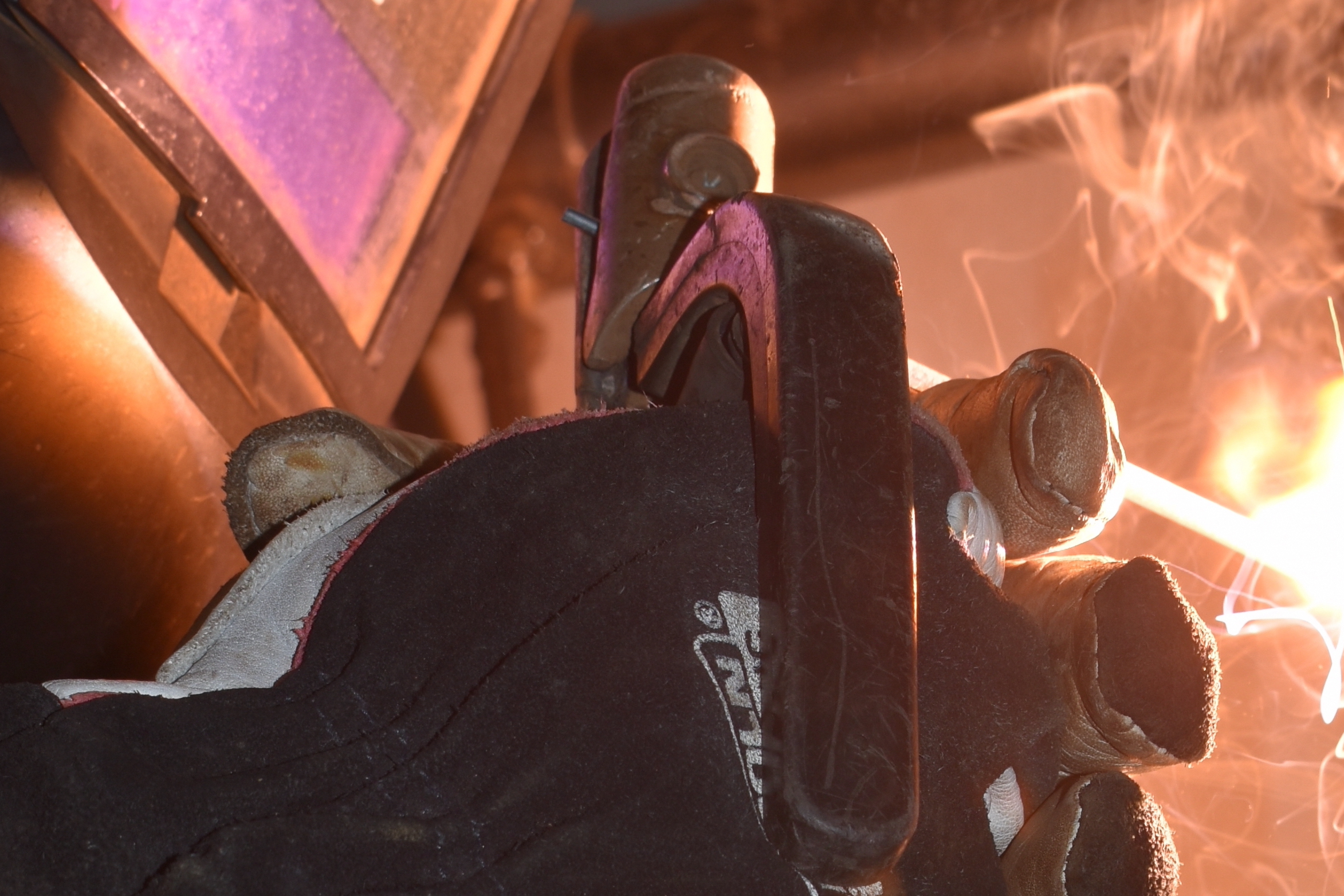 Welder with fire