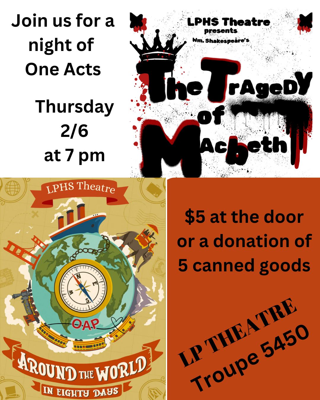 Flyer for The Night of One Acts