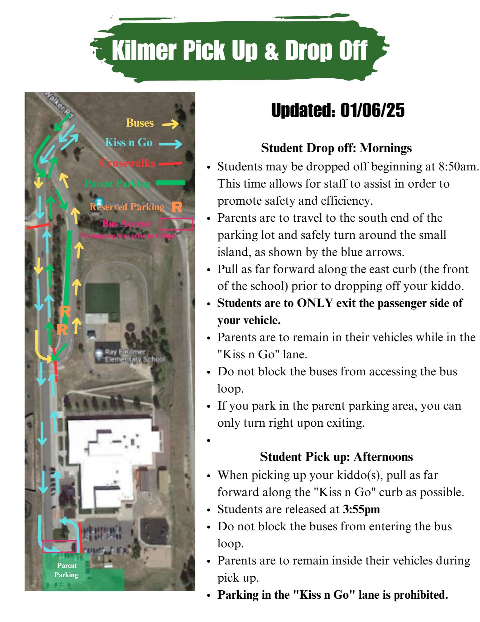 Arrival and Departure Procedures instructions and map