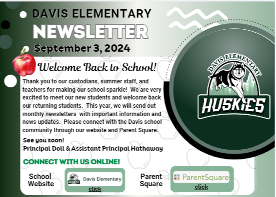 Davis Elementary Newsletter, September 3, 2024