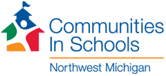 Community In Schools Northwest Michigan logo with a colorful house