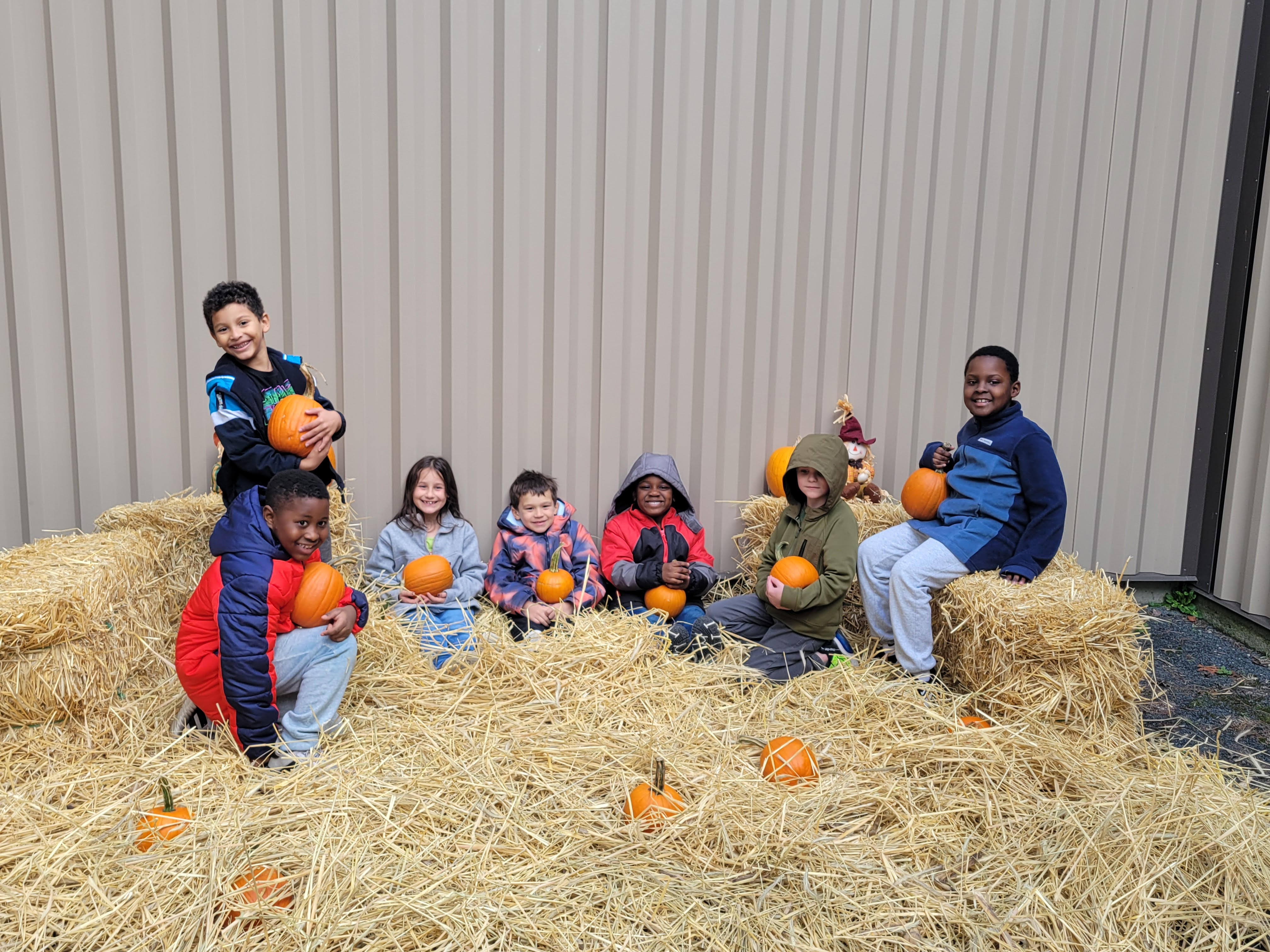 PreK-2nd grade enjoying our onsite "Picking Patch" with generous donations from Lolan Farm in Middleboro and Elliot Farm in Lakeville.