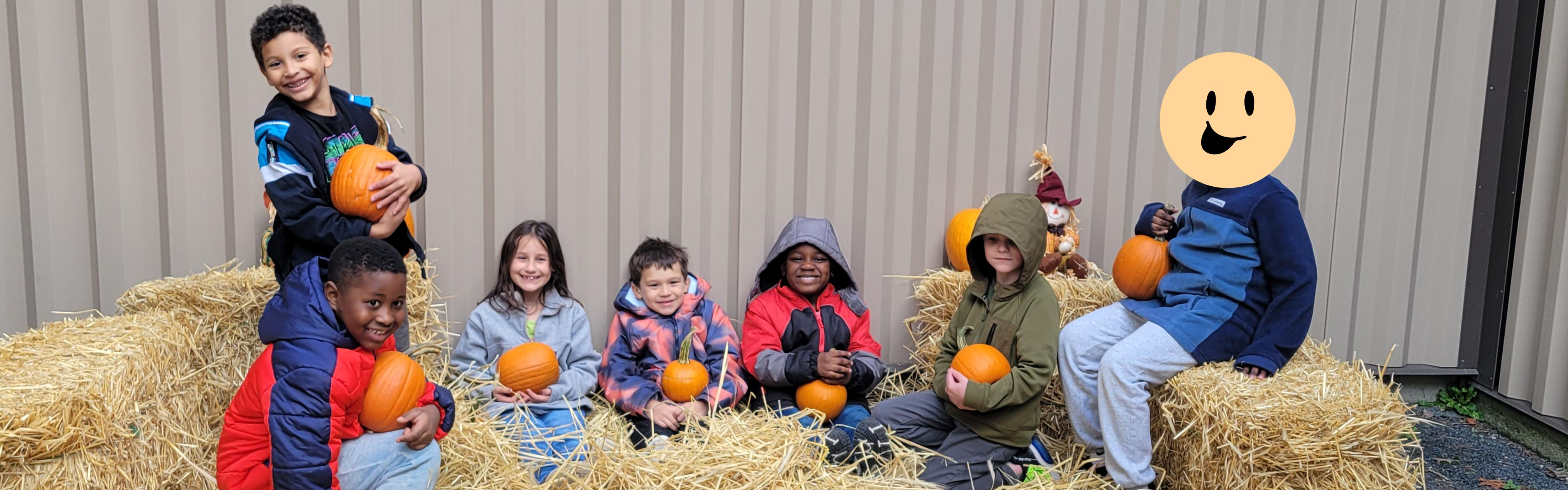 PreK-2nd grade enjoying our onsite "Picking Patch" with generous donations from Lolan Farm in Middleboro and Elliot Farm in Lakeville.