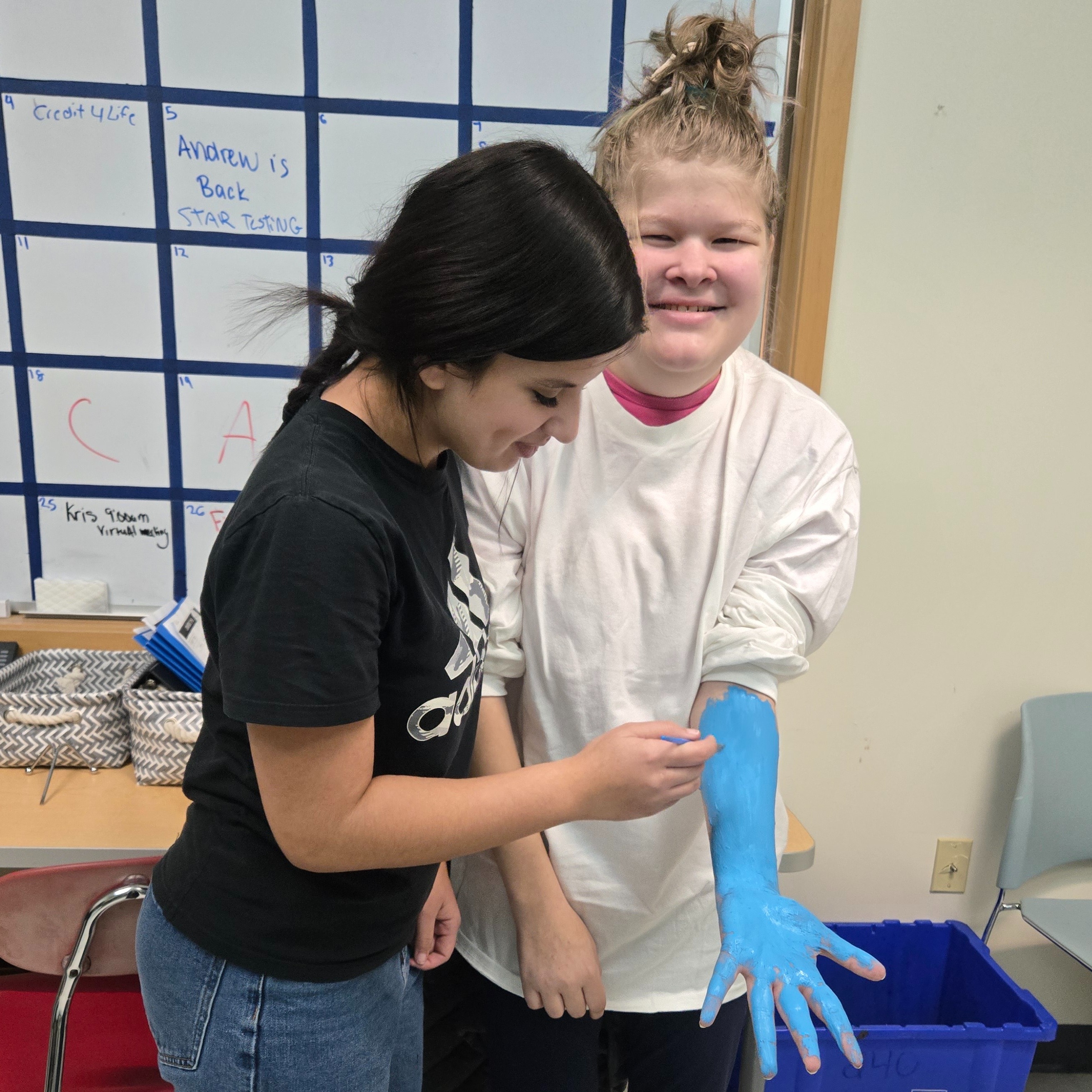 NHS hugging activity