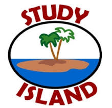 Study Island. An image of a little island with a palm tree.