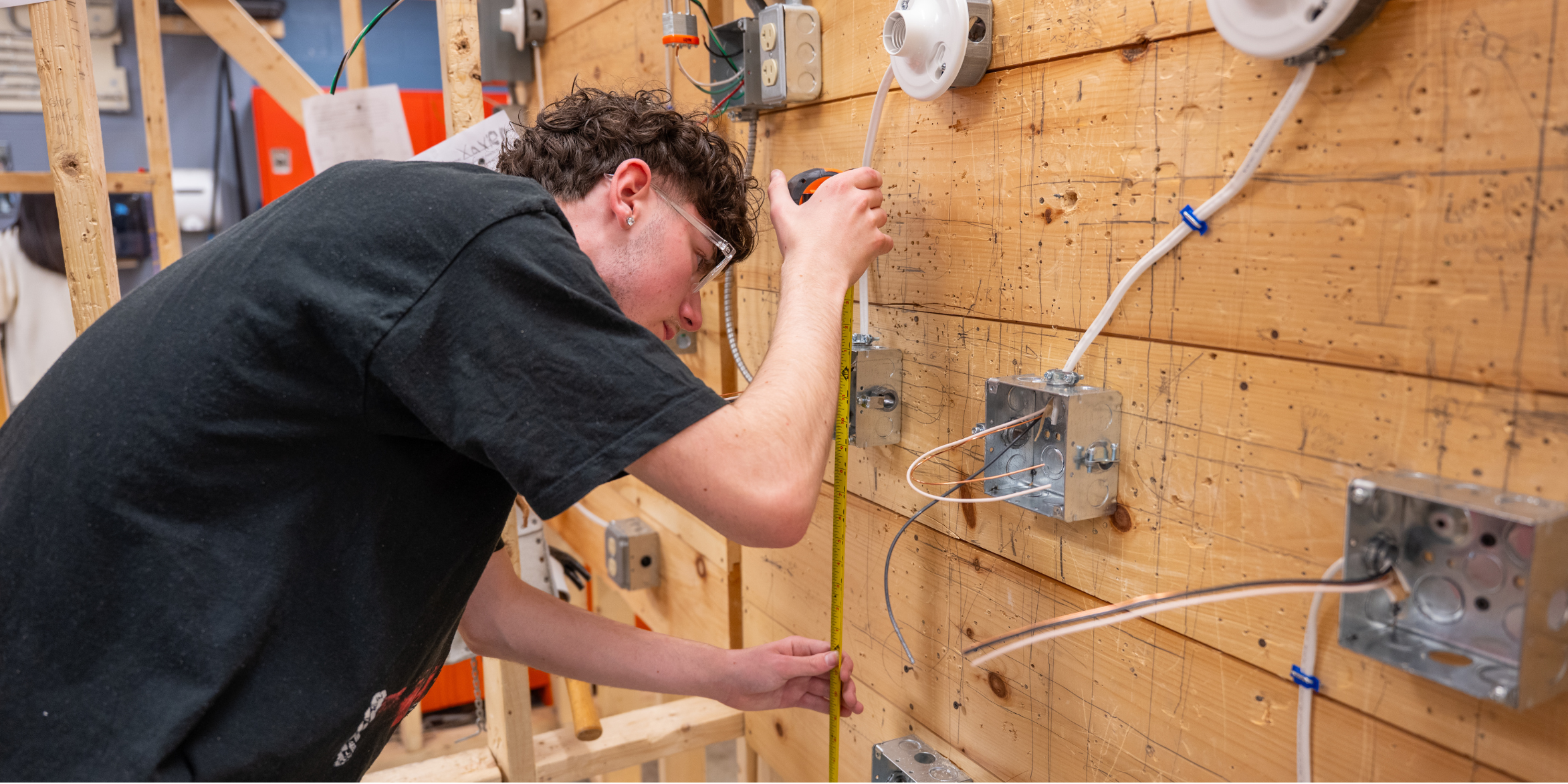 stuent working on electrical