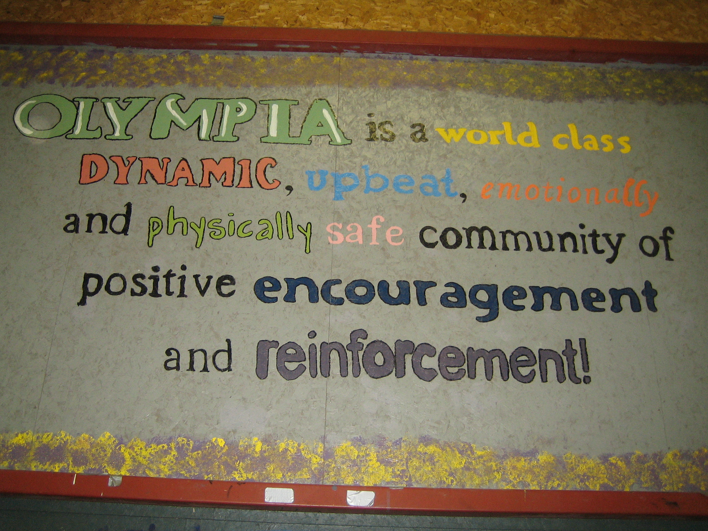 A mural describing Camp Olympia