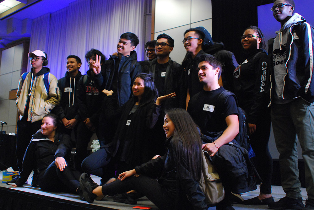 Students pose for group photo at Catholic Student Leadership conference