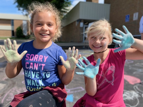 Children painting