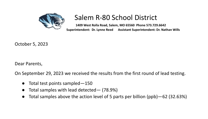 water testing results