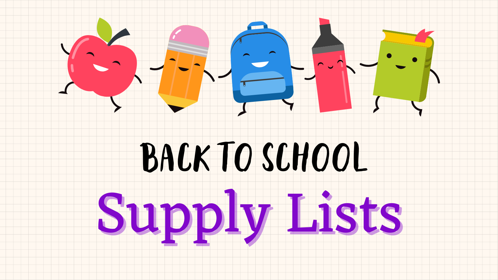 Supply Lists for 2023-2024