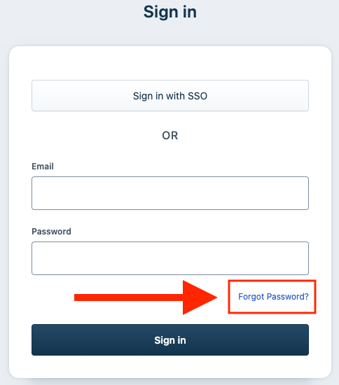 Forgot Password button location