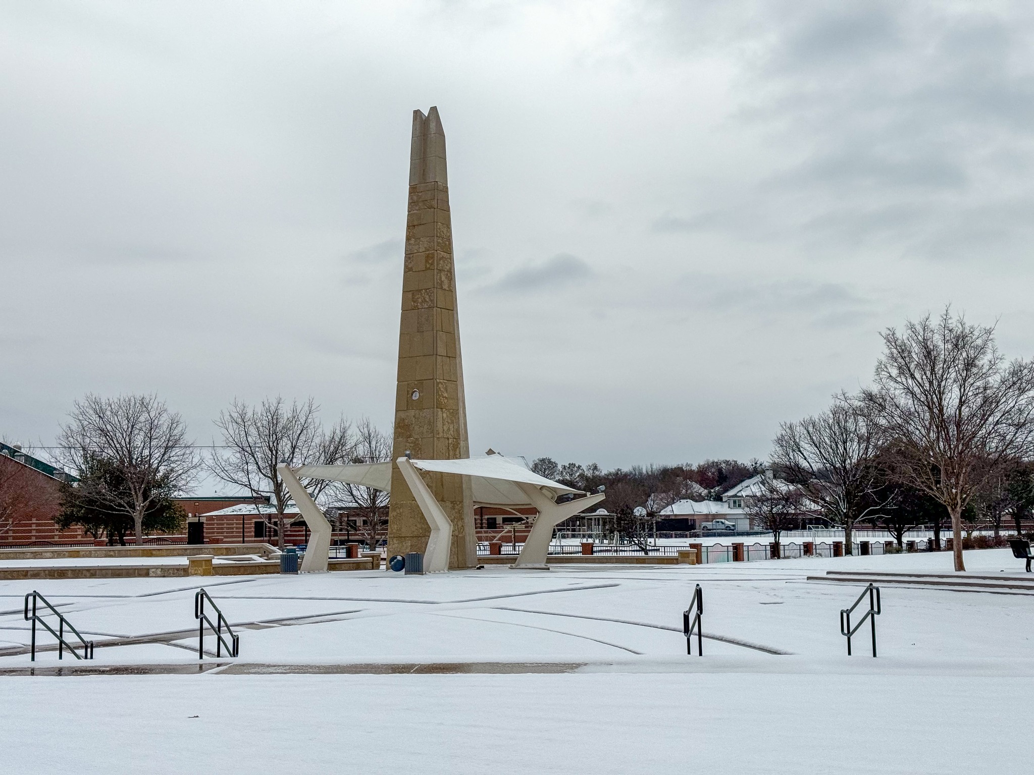 Snow at Coppell City Hall