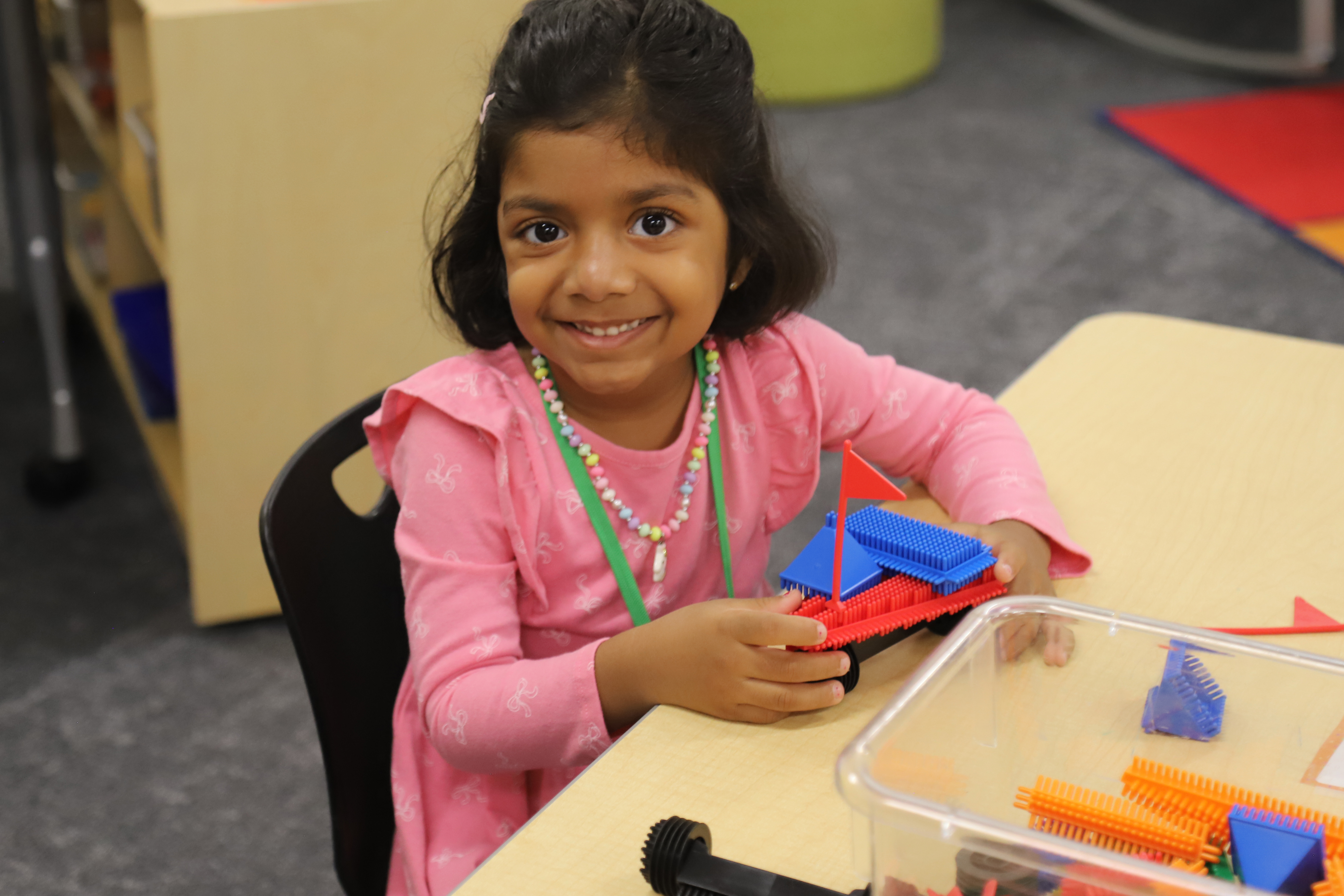 Pre Kindergarten student exicted on the first day of school at VRE