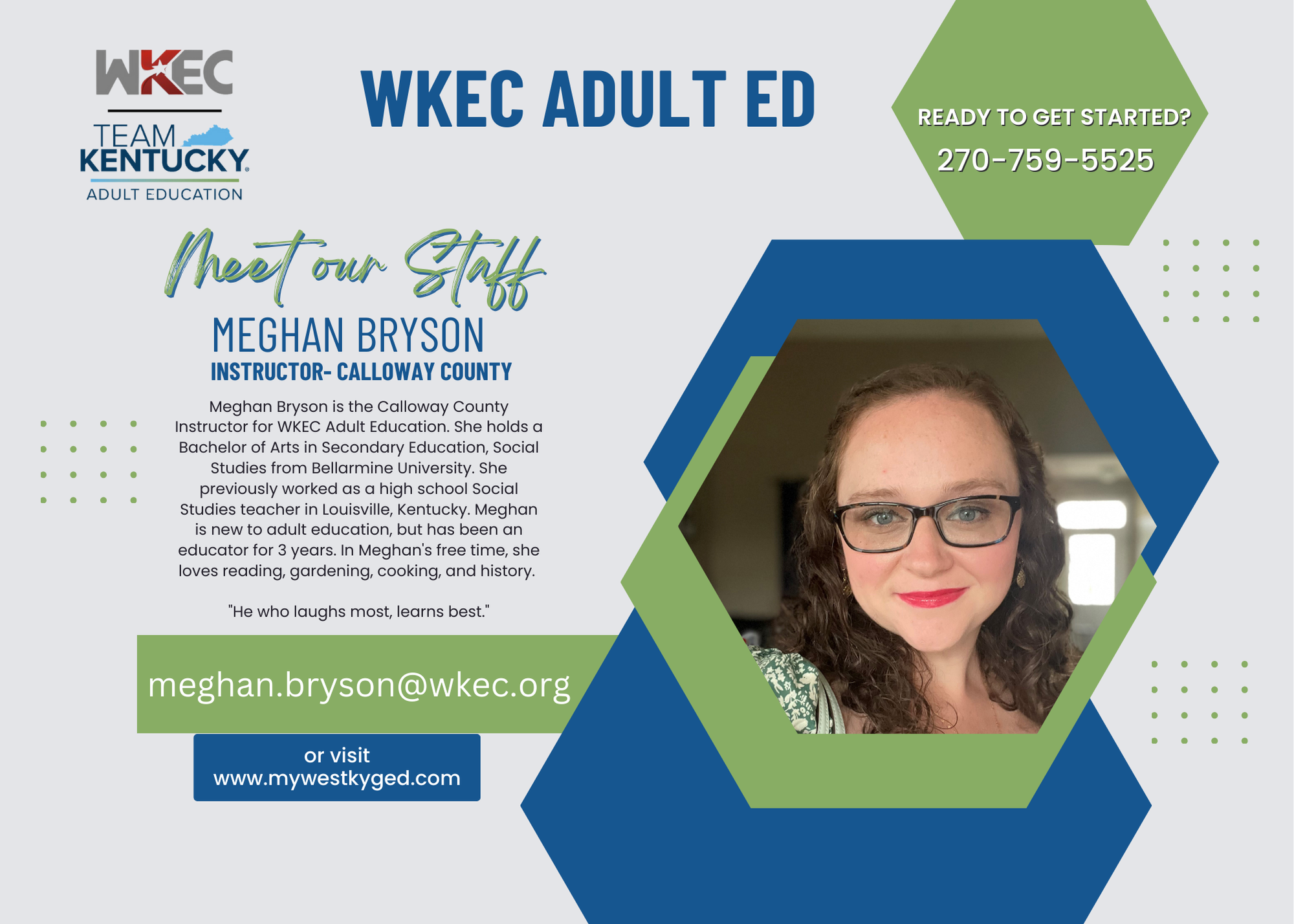 Calloway County Adult Education Staff Spotlight- Meghan Bryson