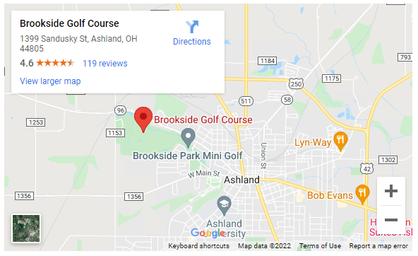 Google map to brookside golf course
