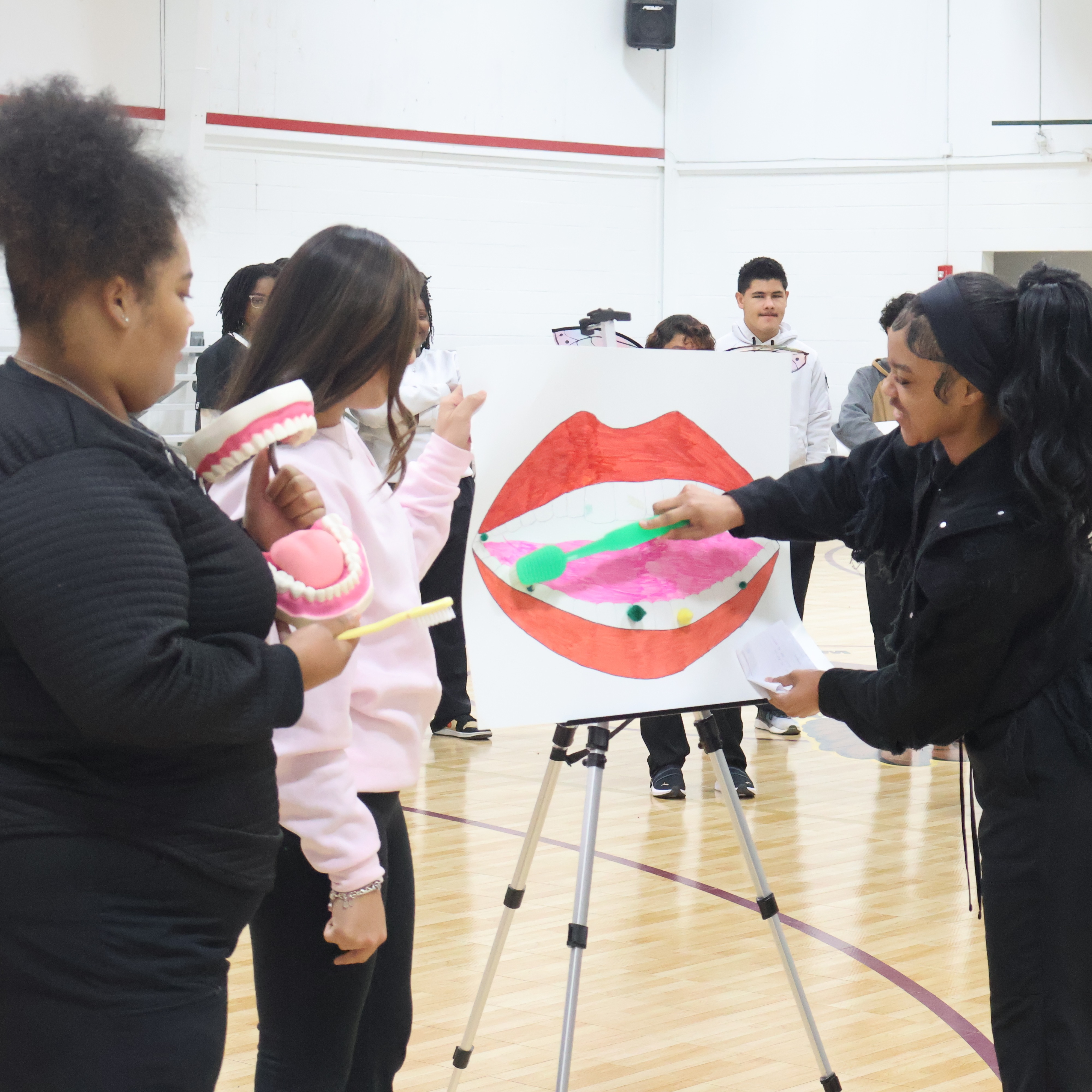 HS Students teaching dental Health