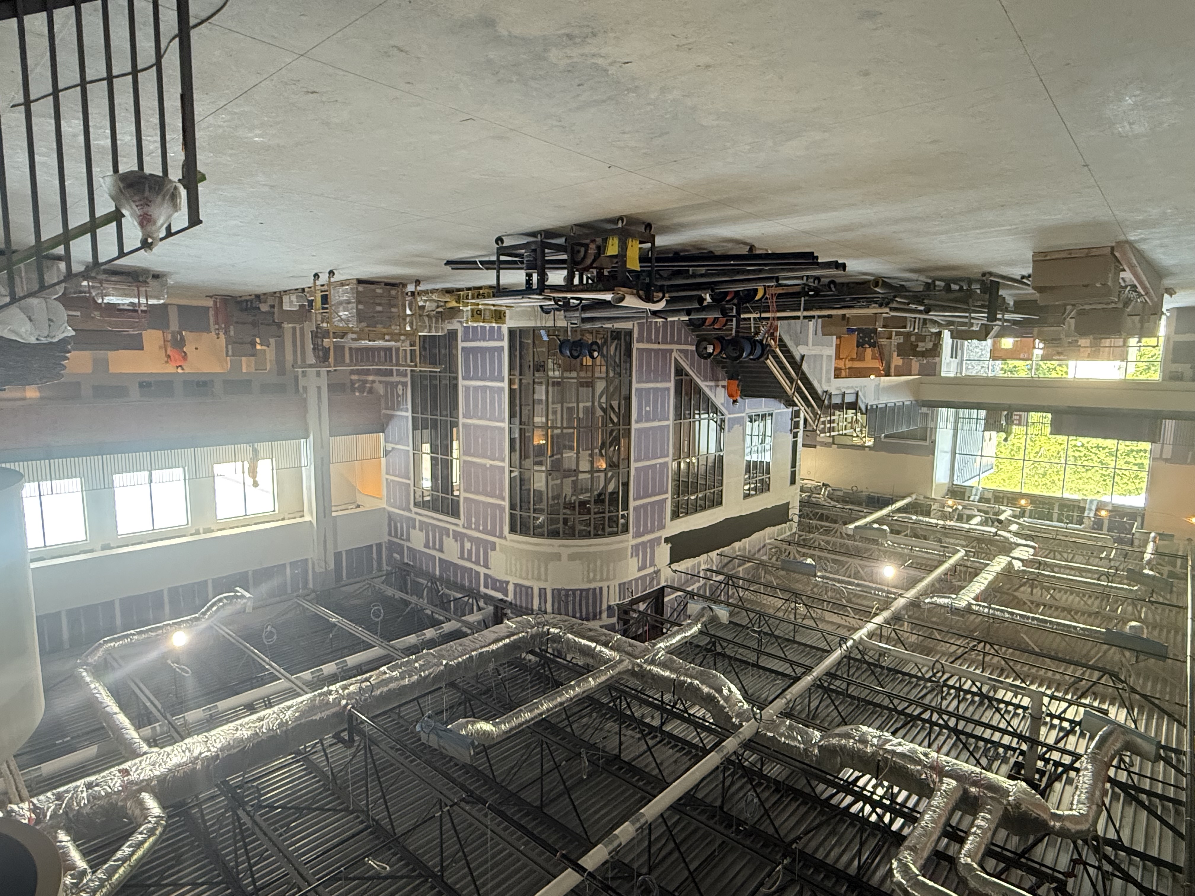 The cafeteria and media center construction areas of the NRHS building project.