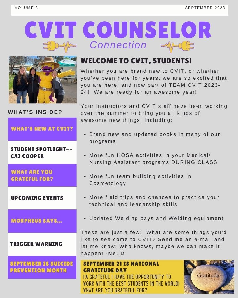 Cover page of Counselor Connection Newsletter