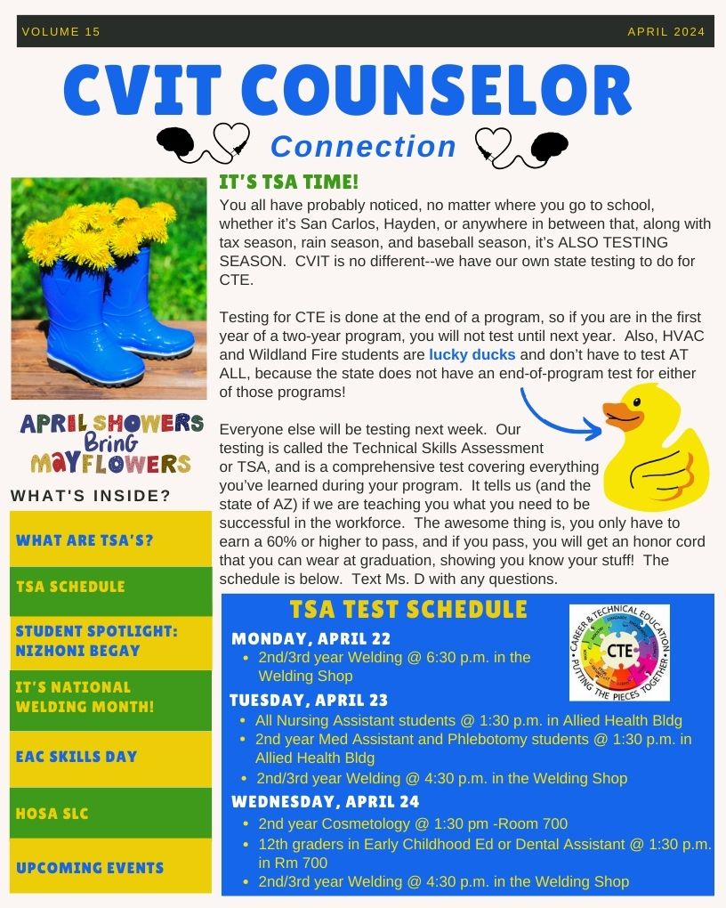 Cover page of Counselor Connection Newsletter