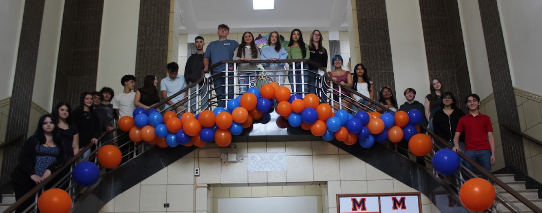 Class of 2027 in school vestibule