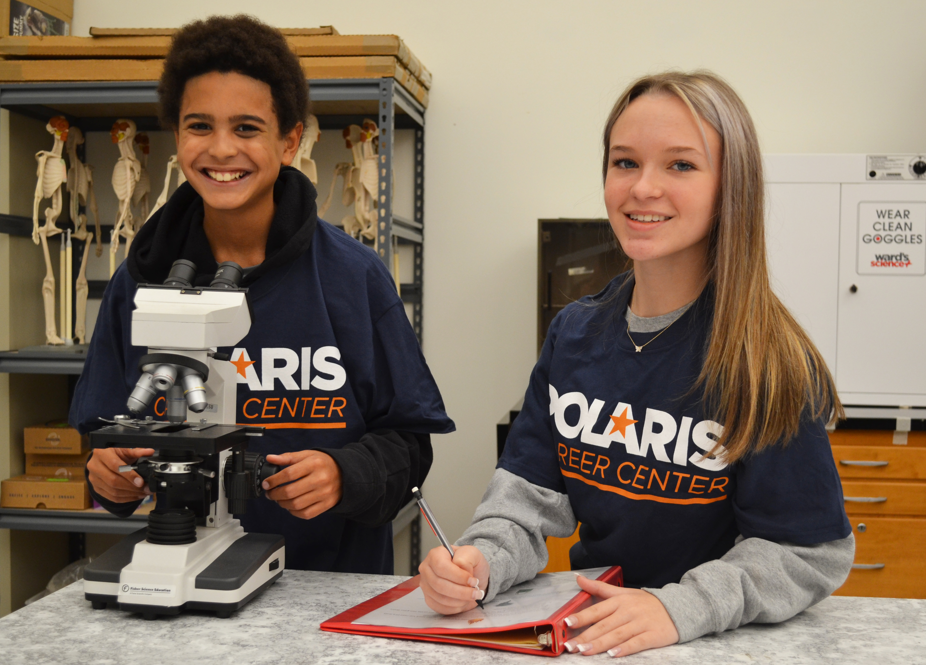 Students working in a lab