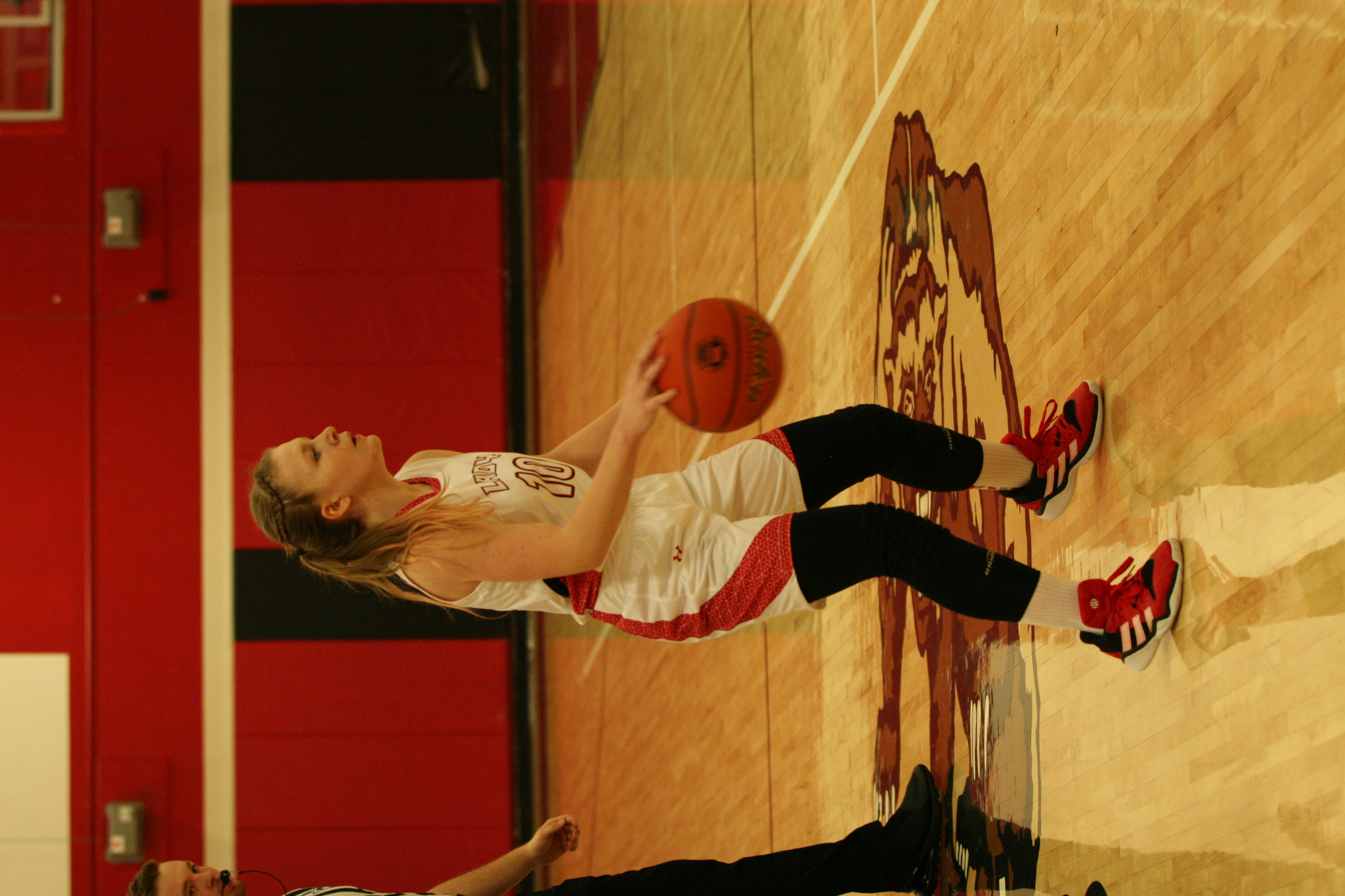  High School Girls basketball on the court
