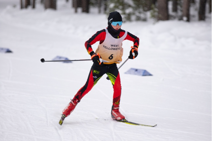 Wolverine skier in action