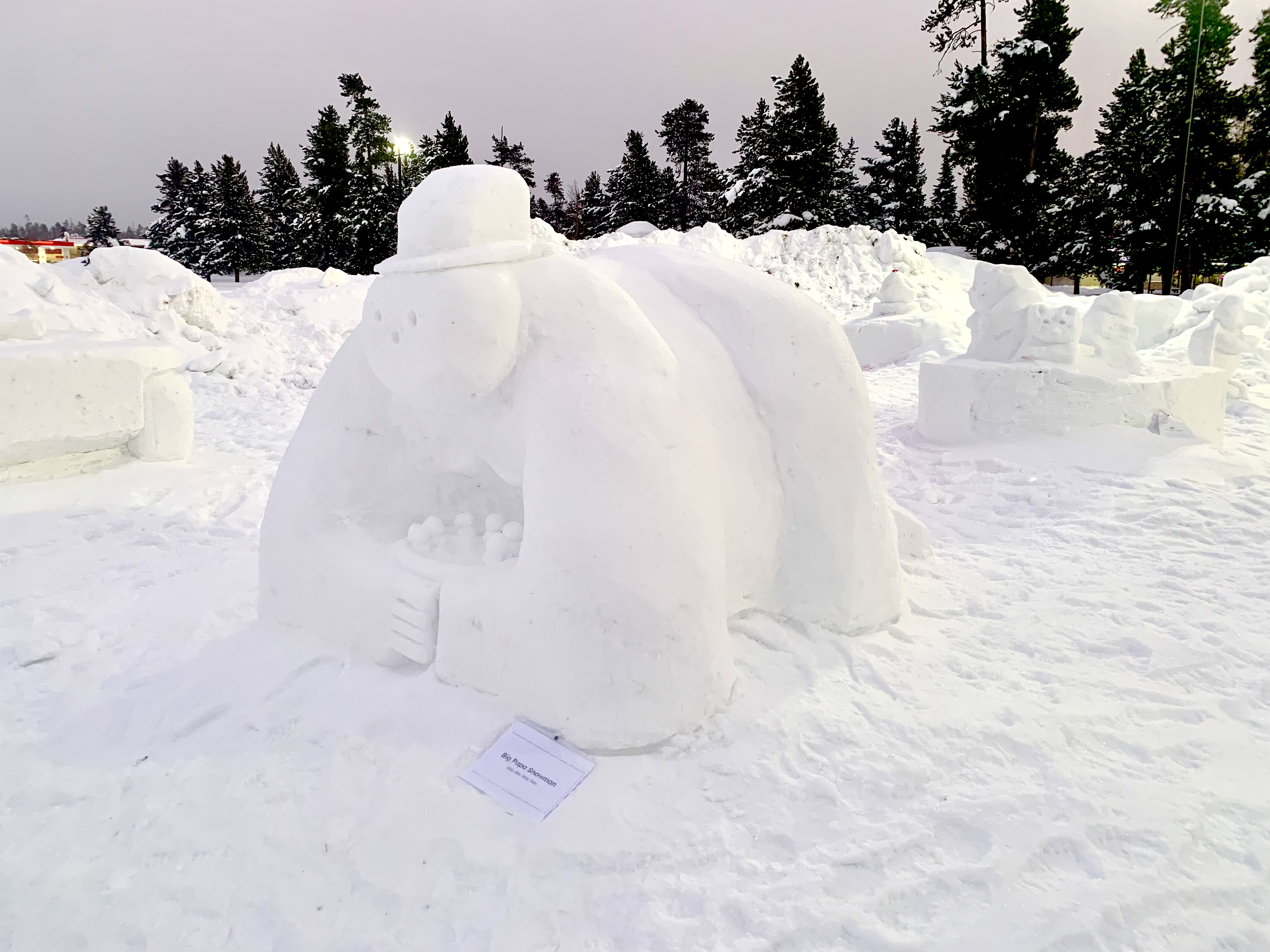 Snow sculptures in the park